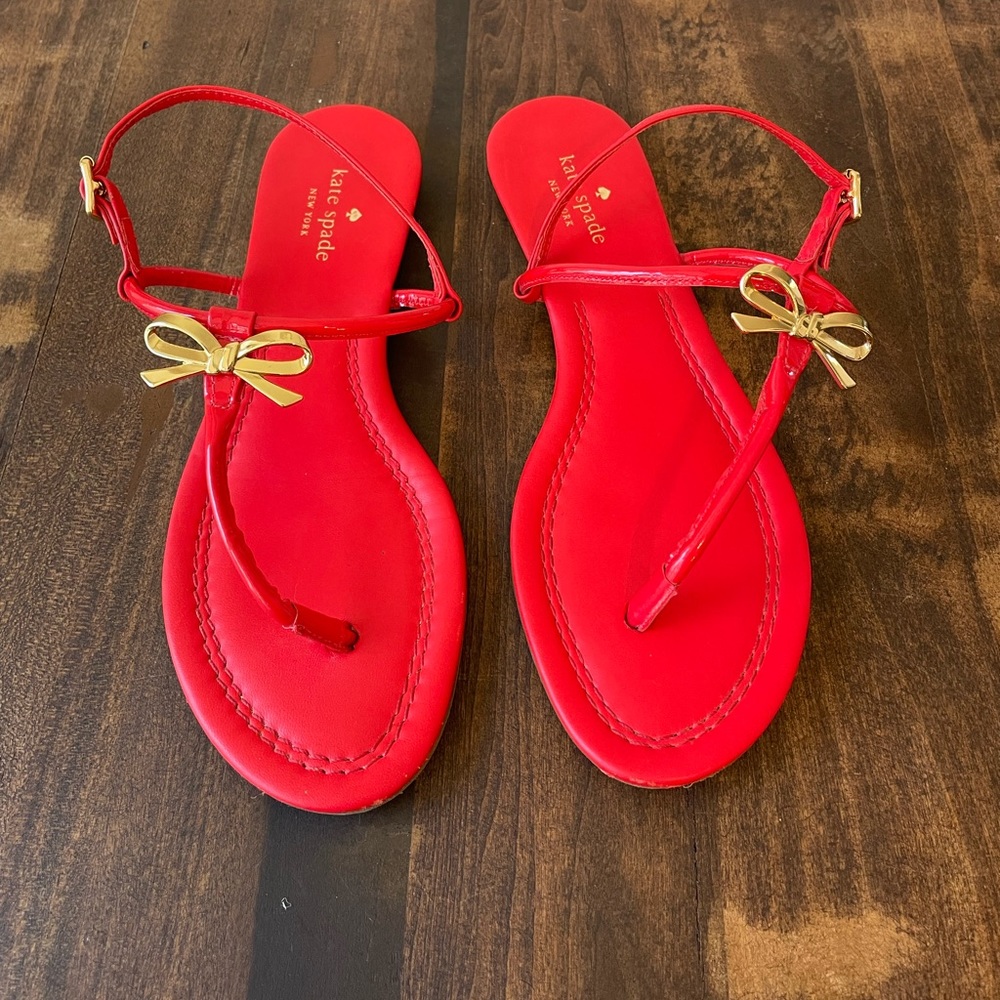 Kate Spade Tracie Bow Sandals Red Size 9